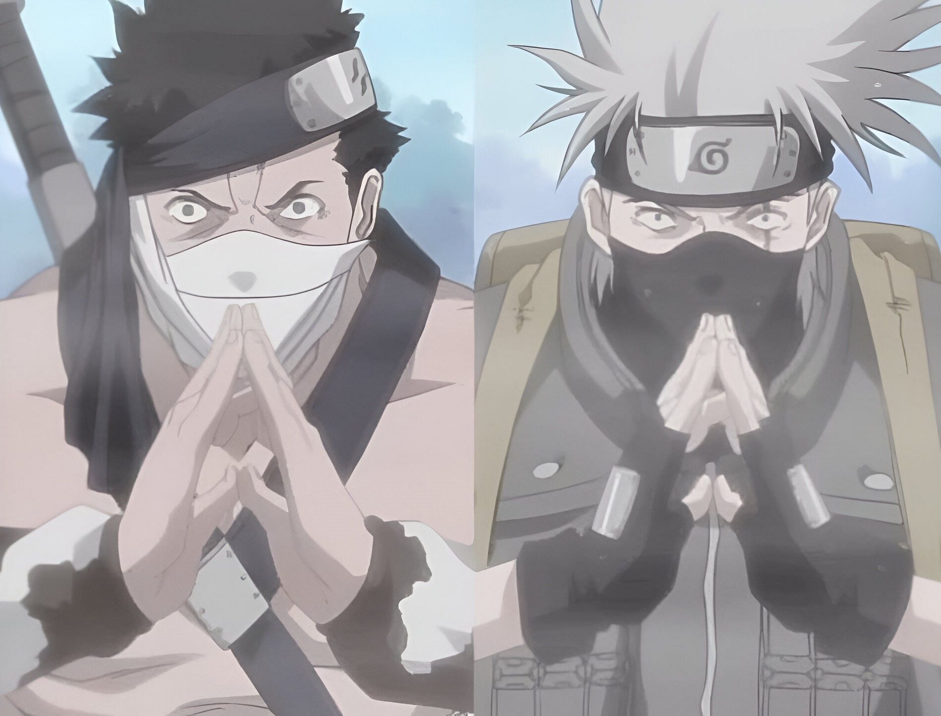 Kakashi copying Zabuza&#039;s jutsu in the anime (Image via Studio Pierrot)