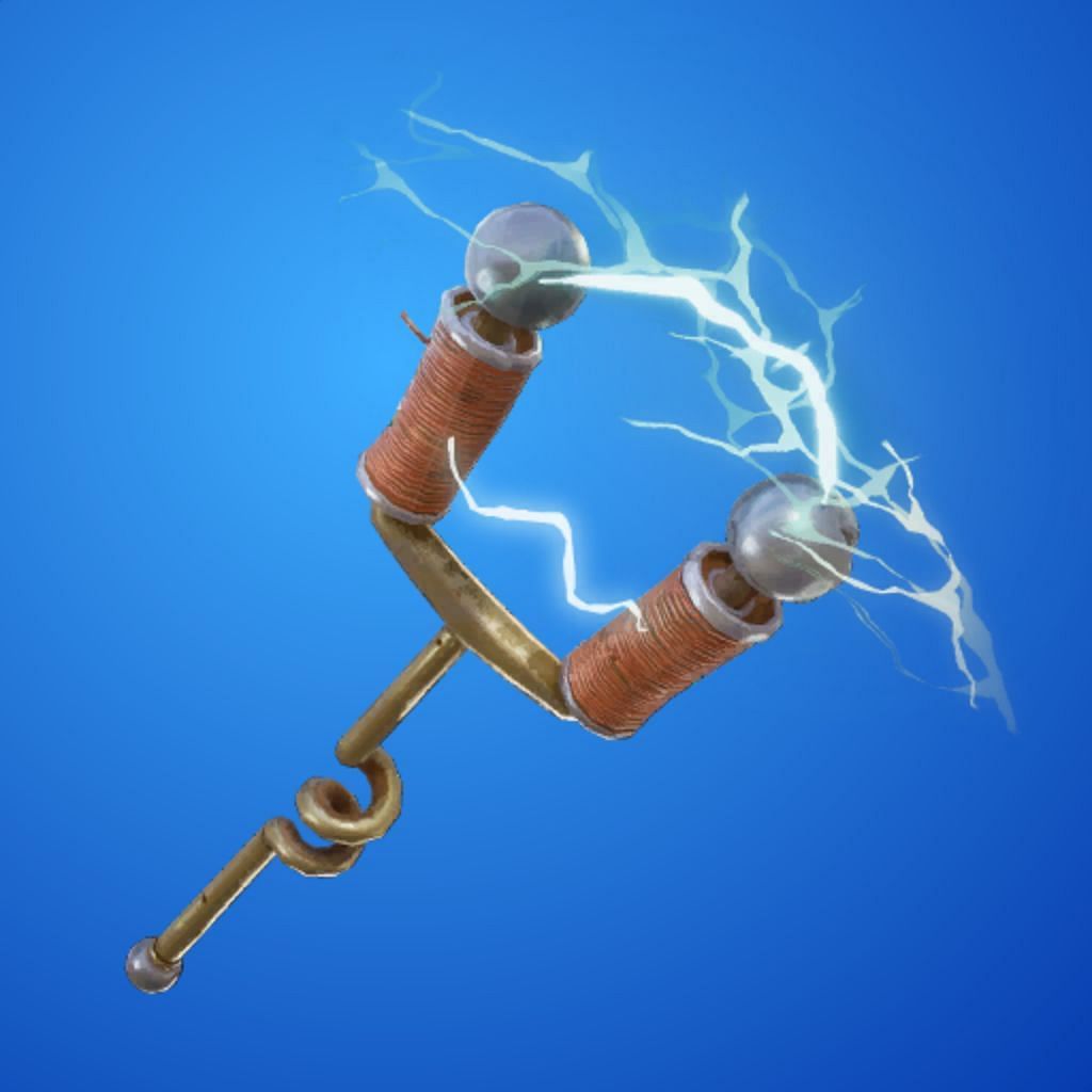 AC/DC&#039;s electrifying look makes this one of the best Fortnite Chapter 1 Pickaxes (Image via Epic Games)