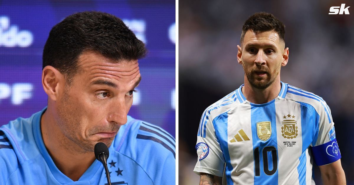 Lionel Scaloni (left) and Lionel Messi 