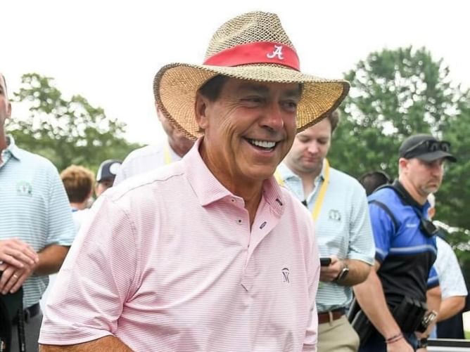 IN PHOTO: Former Alabama HC Nick Saban rocks purple tie as he makes first appearance as analyst during 2024 SEC Media Days
