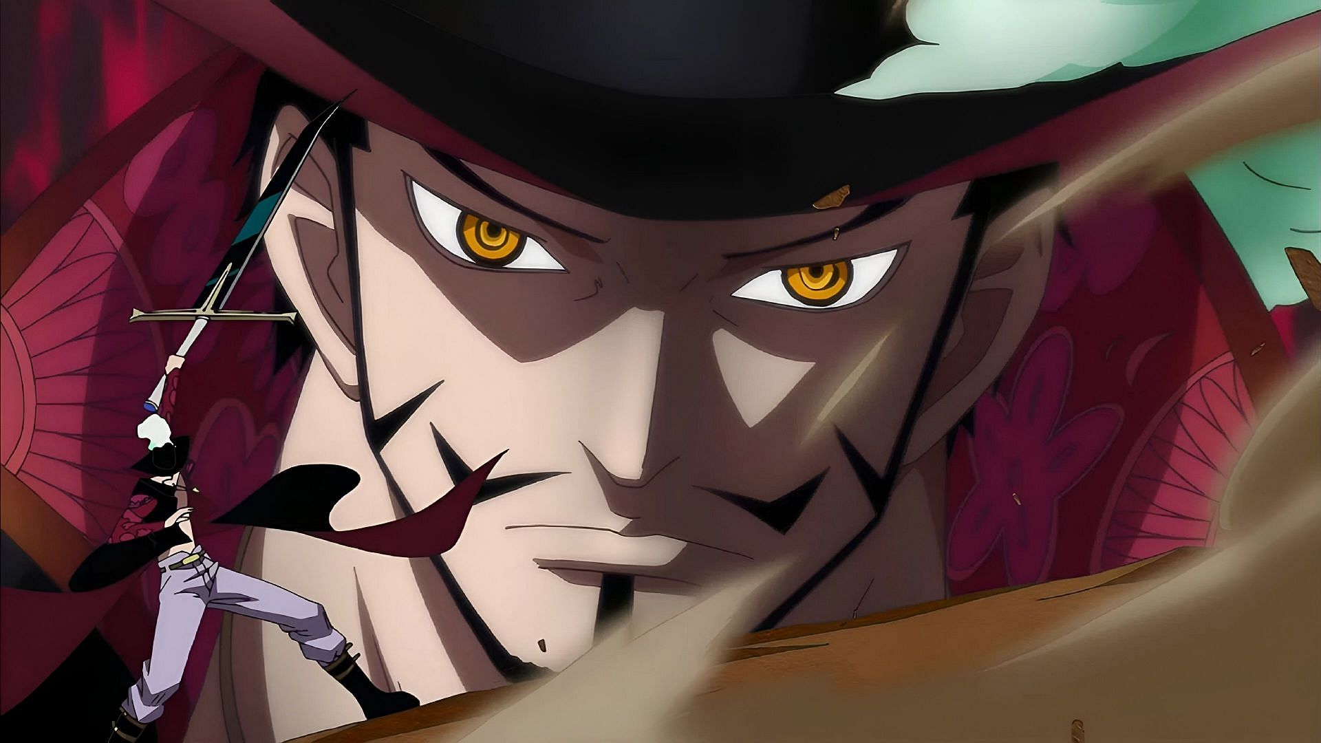 Mihawk as seen in the anime (Image via Toei Animation)