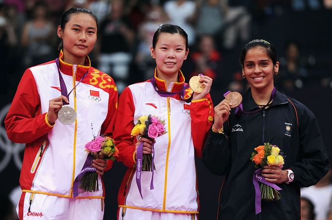 How many medals have India won in badminton over the years in Olympics?