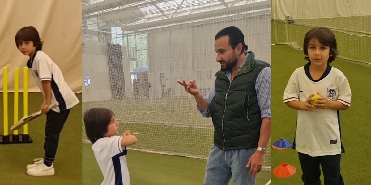 Saif Ali Khan Son Taimur Playing