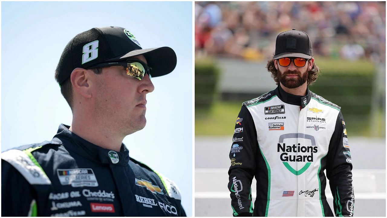 Kyle Busch (L), Corey LaJoie (R)