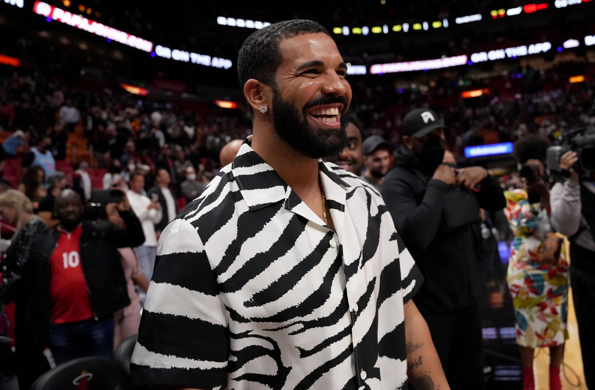 Drake at Atlanta Hawks v Miami Heat - Source: Getty (Photo by Mark Brown/Getty Images)