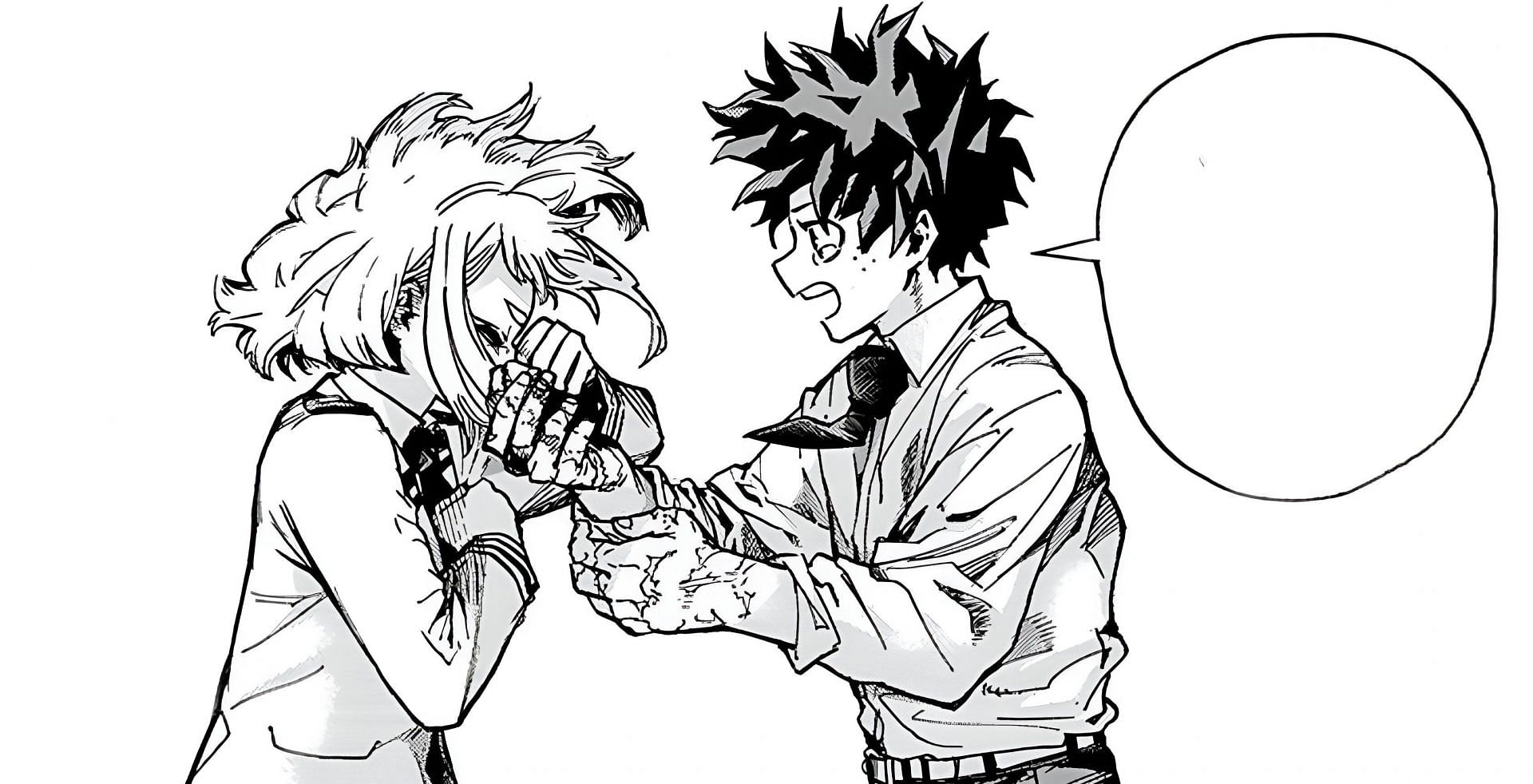 Ochako and Deku as seen in the manga (Image via Shueisha)