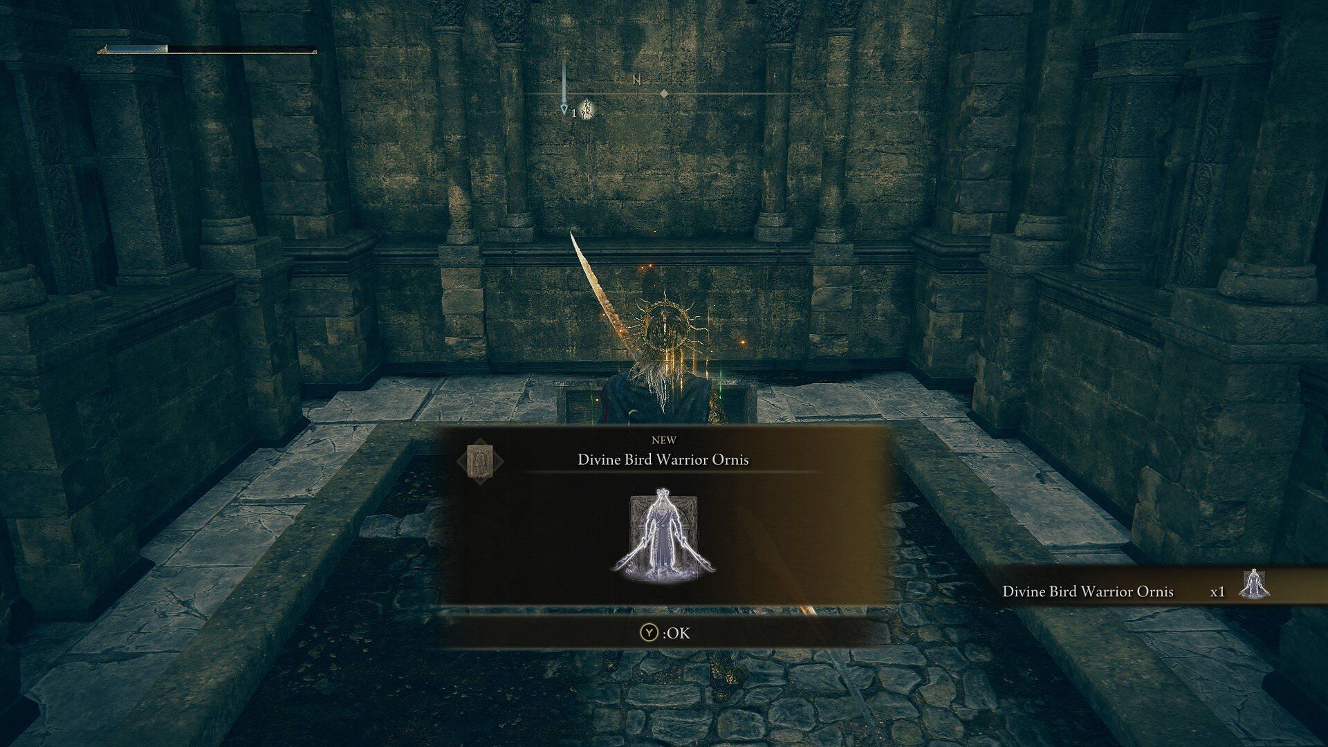 Divnine Bird Ornis Ashes can be obtained near Temple Town Ruins in Elden RIng Shadow of the Erdtree (Image via FromSftware)