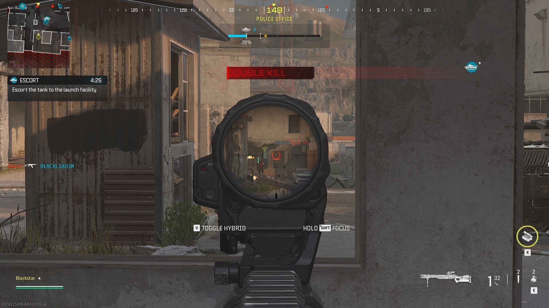 Getting Longshot Double Kills from the Police Office in MW3 (Image via Activision)