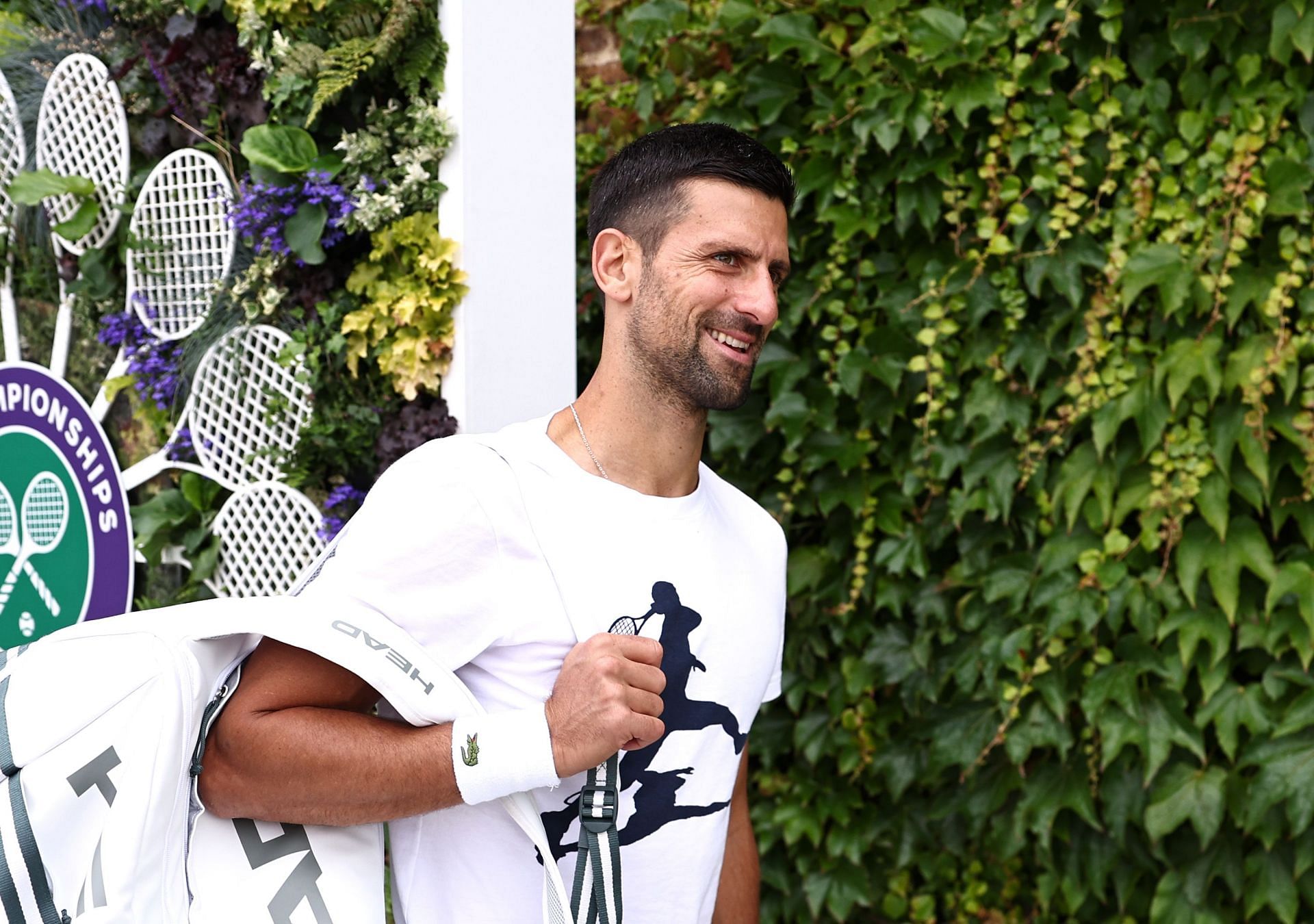 Novak Djokovic pictured Wimbledon 2024