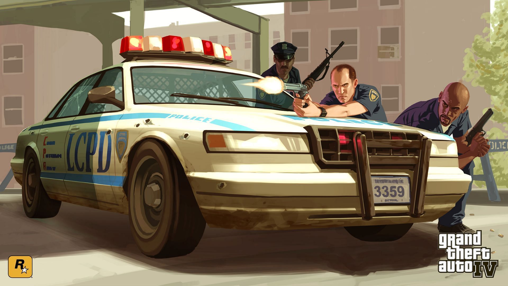 GTA 4's official police artwork (Image via Rockstar Games)