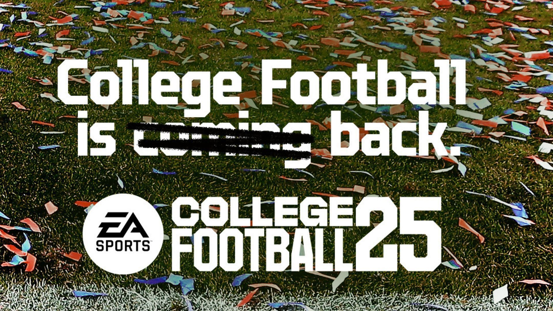 EA Sports College tweeted a photo in honor of the return of their college football game (credit: https://x.com/EASPORTSCollege/status/1812918391596048587/photo/1)