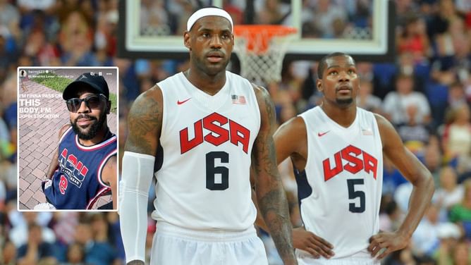 PHOTO: Marcus Jordan rocks father Michael Jordan's #9 Team USA jersey as LeBron James and Co begin Olympics campaign
