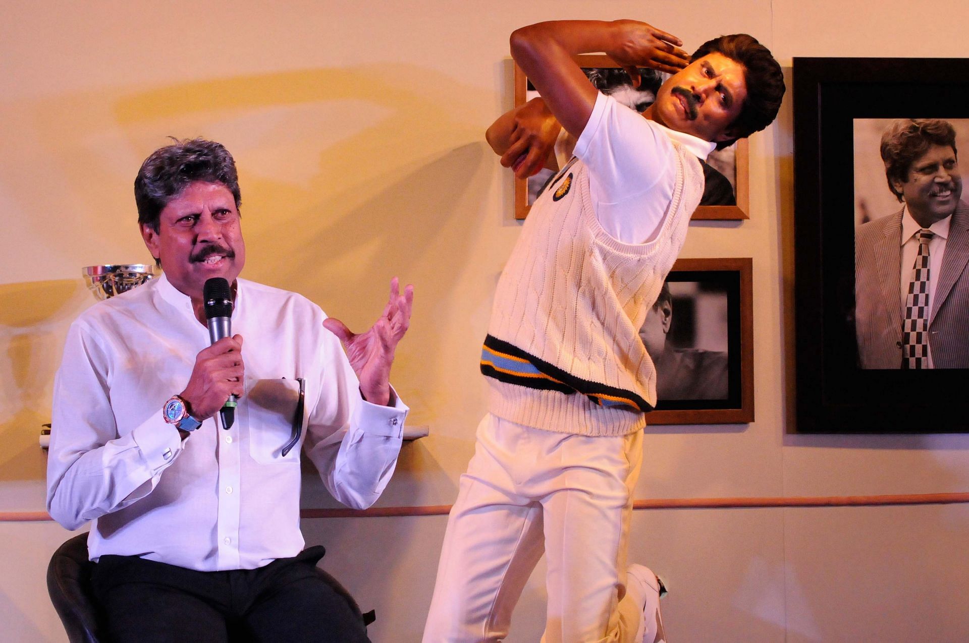 Former Indian cricketer Kapil Dev Unveils His Wax Statue At Madame Tussauds In Delhi - Source: Getty