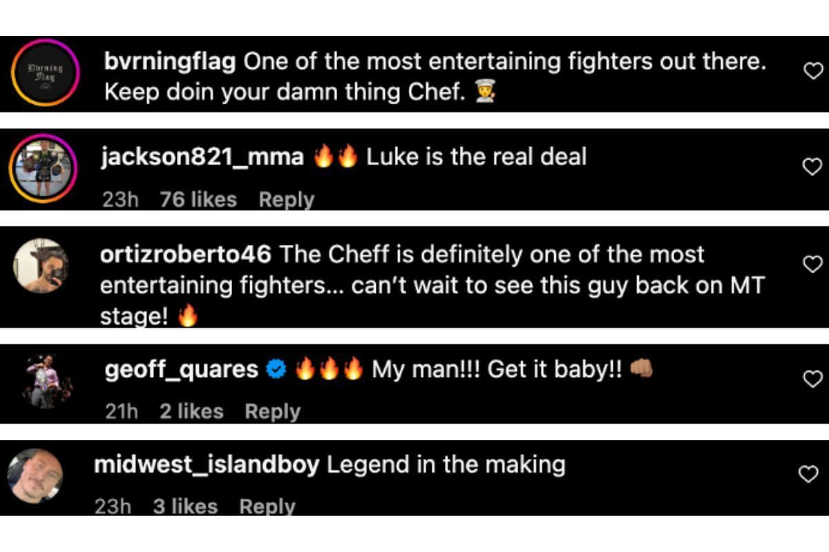 Screenshot of fans&#039; comments