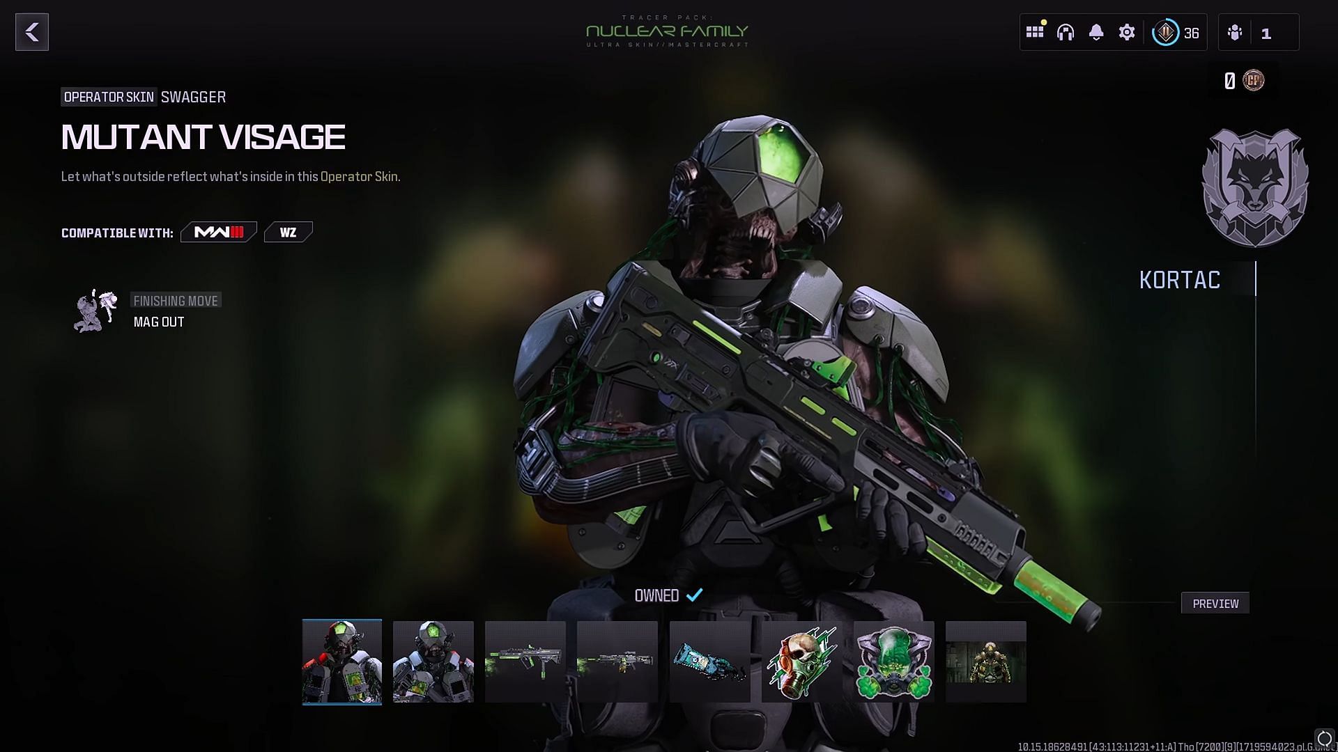 Mutant Visage Operator skin for Swagger (Image via Activision)