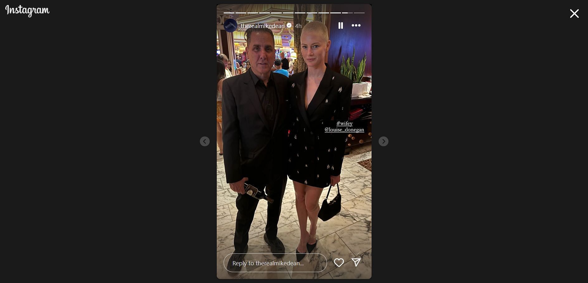 Mike Dean shared a picture with his &quot;wifey&quot; after the wedding (Image via Instagram/@therealmikedean)