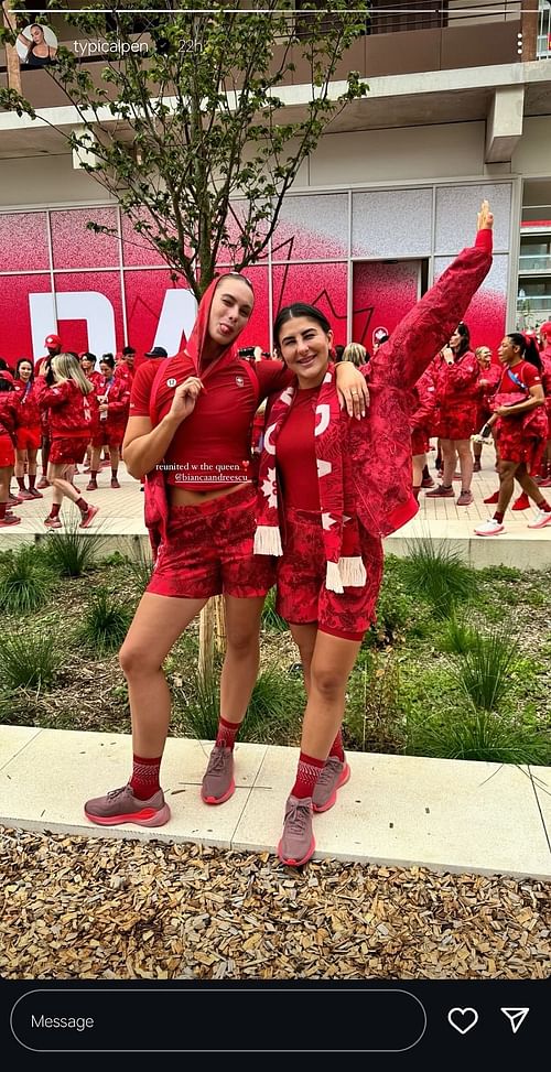 Screenshot from Penny Oleksiak's Instagram story