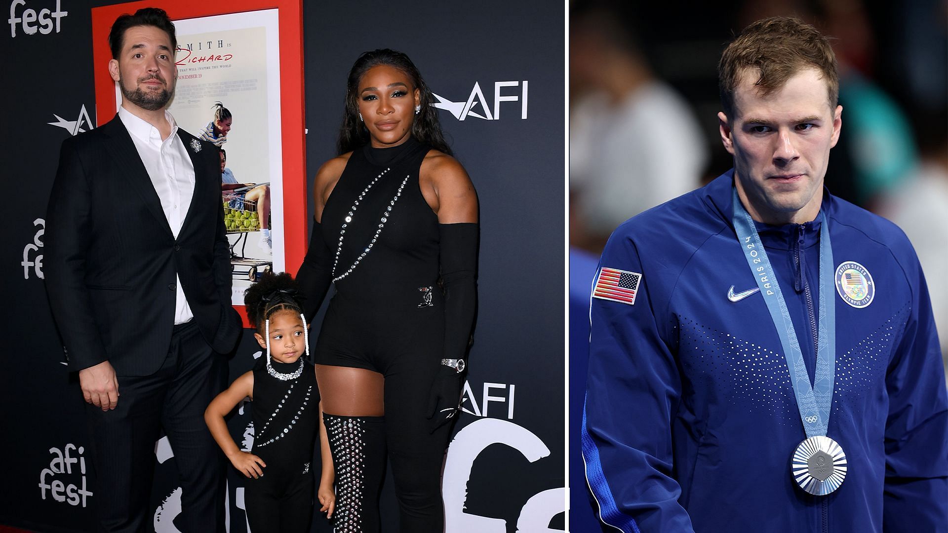 Serena Williams, husband Alexis Ohanian, daughter Olympia present during  Nic Fink