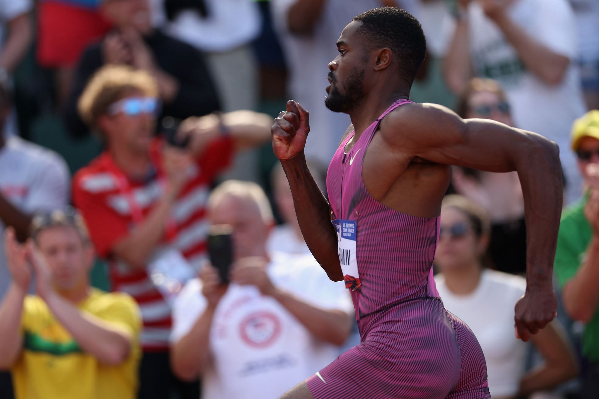 Rai Benjamin competing at the U.S. Olympic Track and Field Trials 2024 [Image Source: Getty]