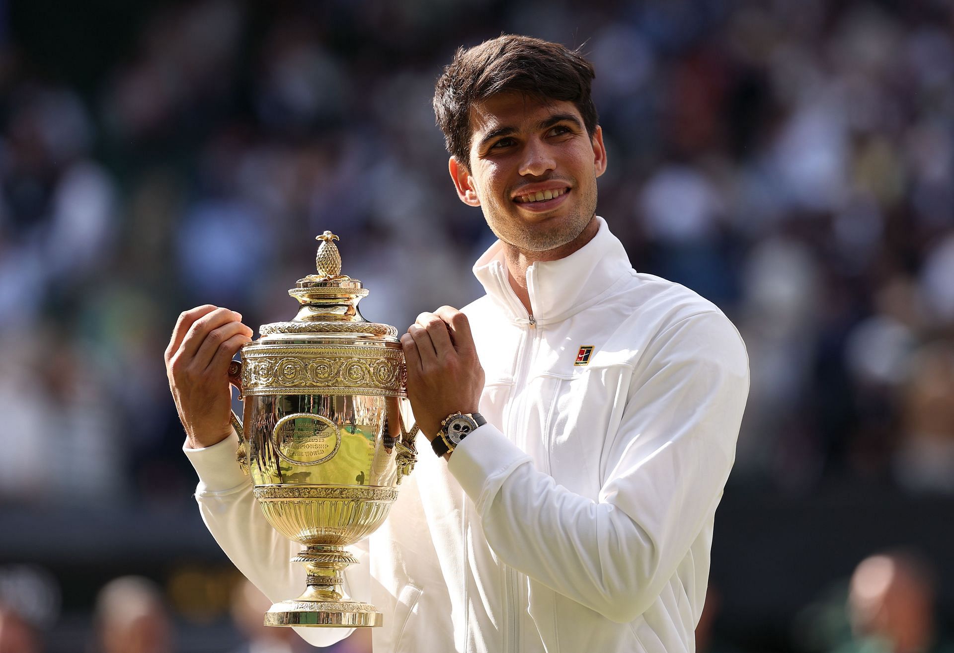 Carlos Alcaraz at Wimbledon 2024. (Photo: Getty)