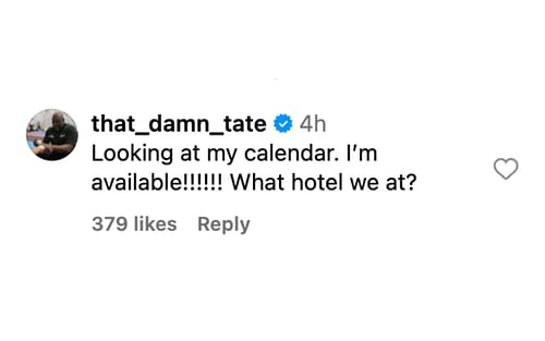 Brad Tate reacting to Max Holloway and Ilia Topuria on Instagram. [via @espnmma on Instagram]