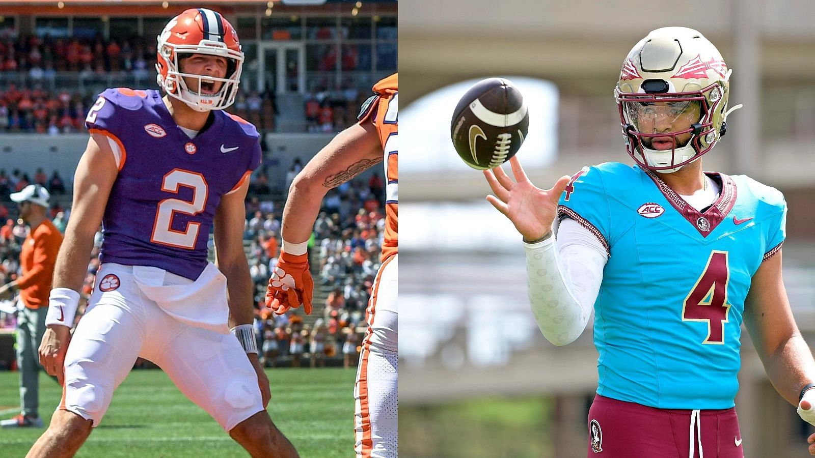 Clemson QB Cade Klubnik and Florida State QB DJ Uiagalelei are two pressured QBs for 2024 (Photo credits: IMAGN)