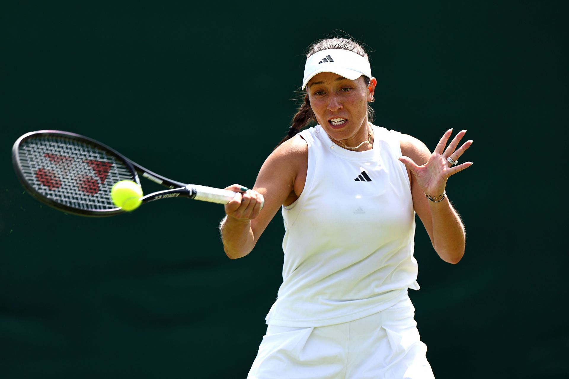 Jessica Pegula practices ahead of the 2024 Wimbledon Championships