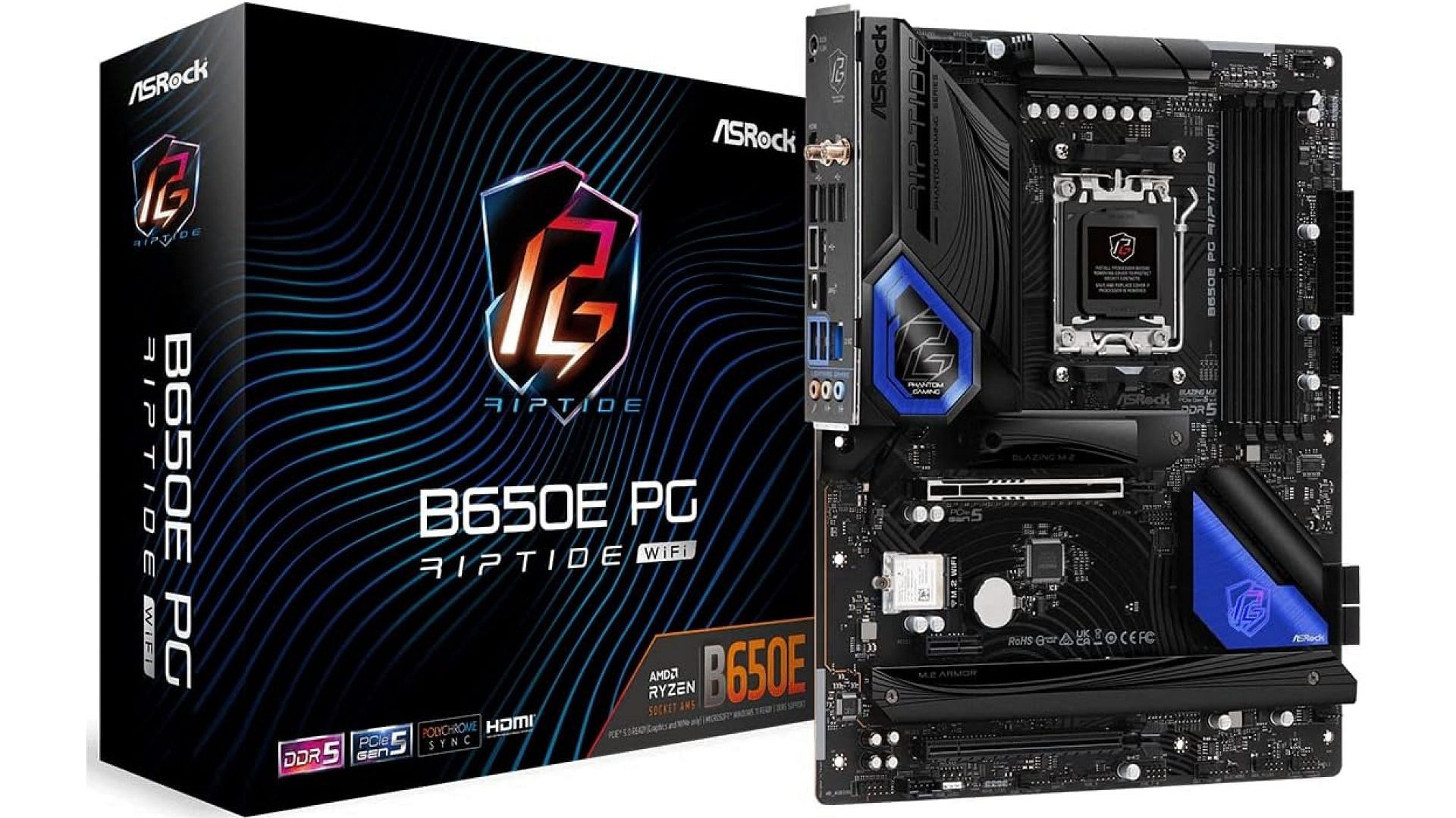 ASRock B650E PG Riptide WiFi motherboard (Image via ASRock)