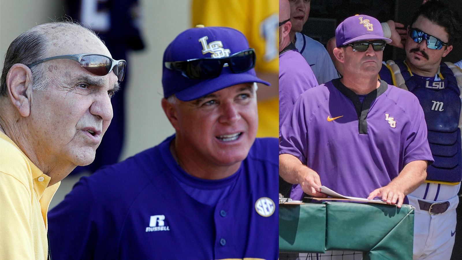 LSU has won 21st century NCAA titles with (left to right) Skip Bertman, Paul Maineri and Jay Johnson. (Photo credits: Bertman and Maineri by Crystal LoGuidice-- USA TODAY Sports, Johnson by Jim Dedmon-- USA TODAY Sports).