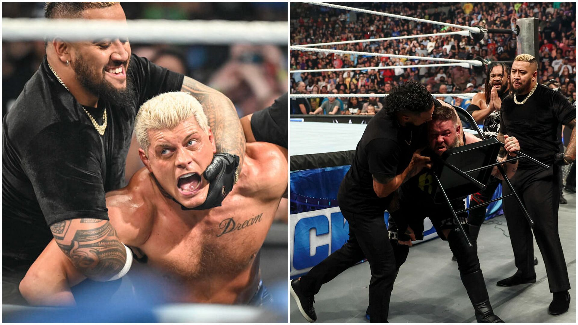 The Bloodline laid waste on Cody Rhode &amp; Kevin Owens on SmackDown! (Photos via WWE.com)