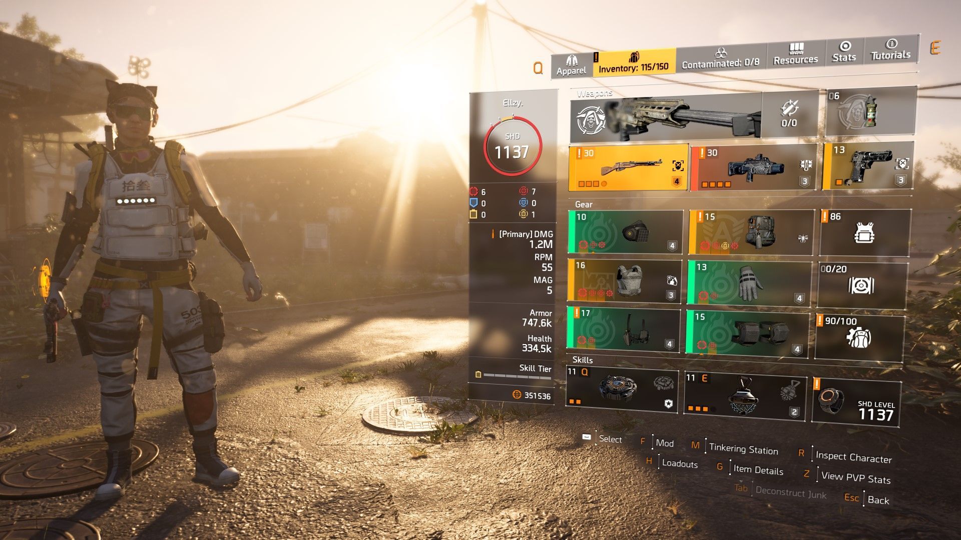 The Hotshot-White Death build can help you quickly level up SHD watch in The Division 2 (Image via Ubisoft)