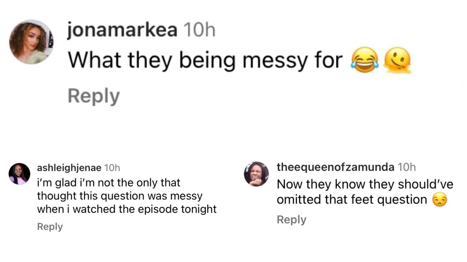 Comments on Harvey&#039;s question to Megan Thee Stallion (Image via @theneighborhoodtalk/Instagram)