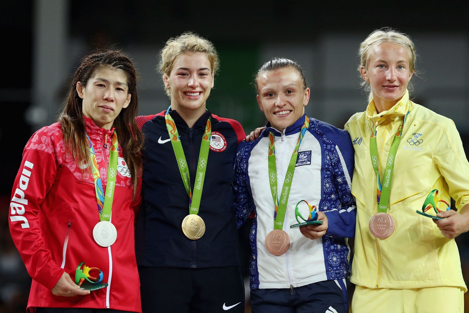 Helen Maroulis of USA with other medalists at Rio Olympics [Image Source: Getty]