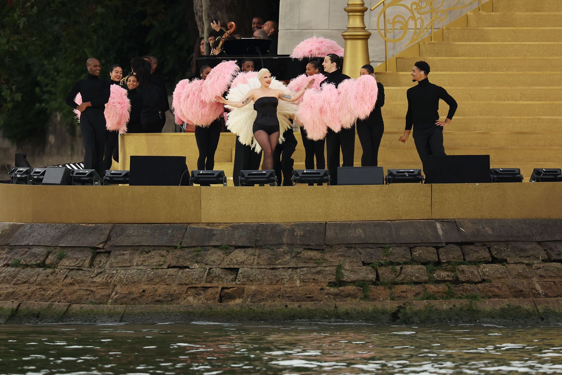 Lady Gaga at the Opening Ceremony - Olympic Games Paris 2024. (Photo by Kevin C. Cox/Getty Images)