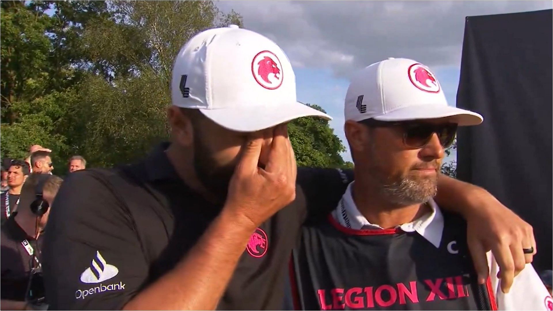 Jon Rahm gets emotional after winning the LIV Golf UK (Image via LIV Golf)