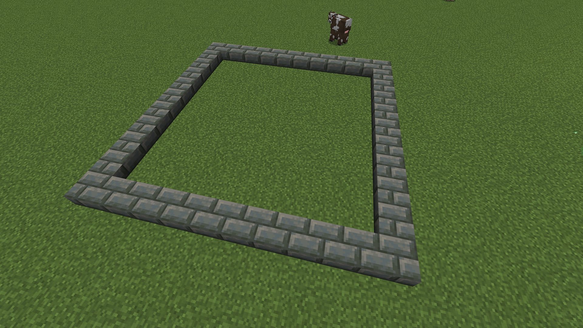 The farm&#039;s simple slab outline (Image via Mojang)