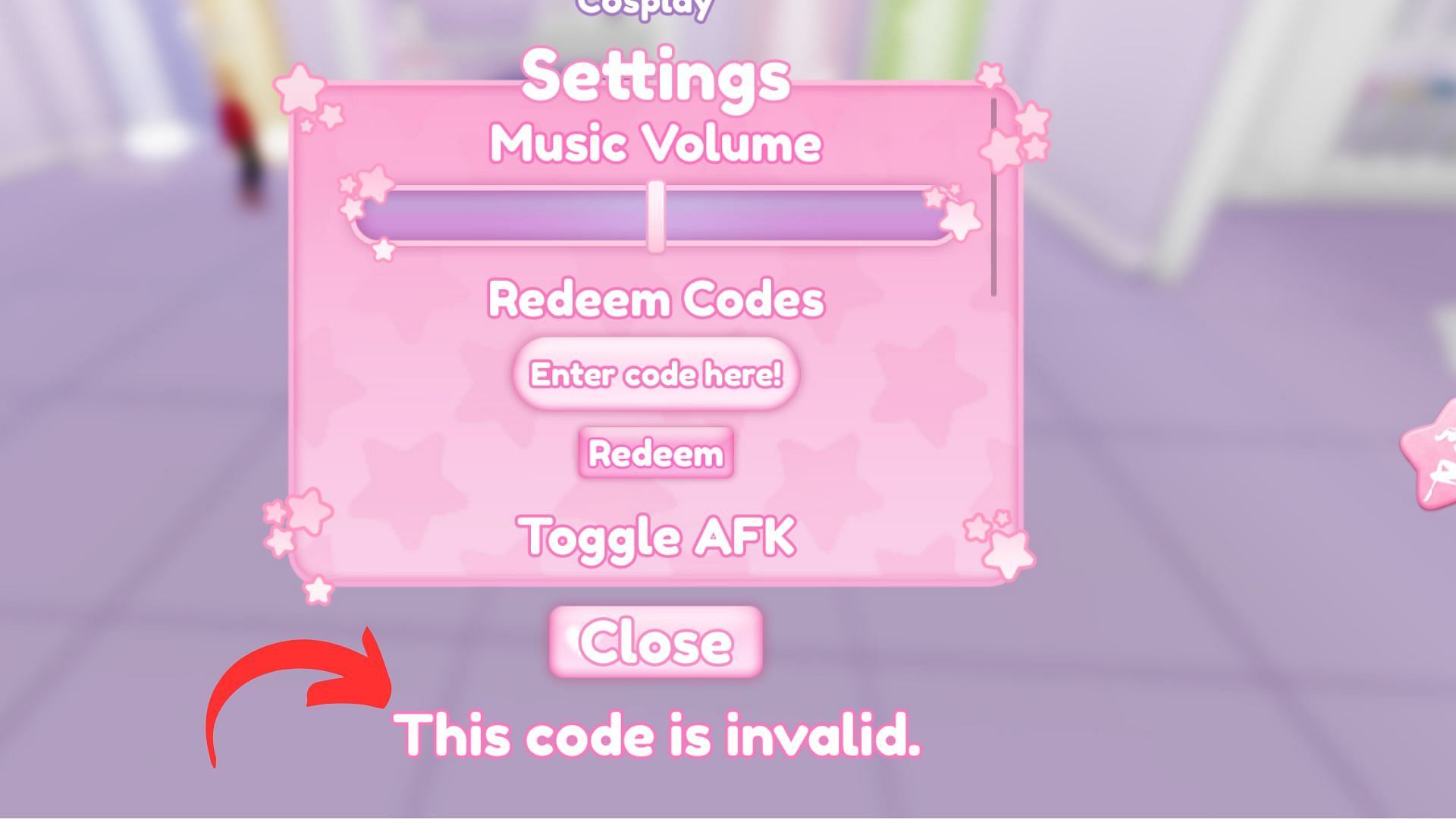 It Girl invalid code issue (Image via Roblox || Sportskeeda)