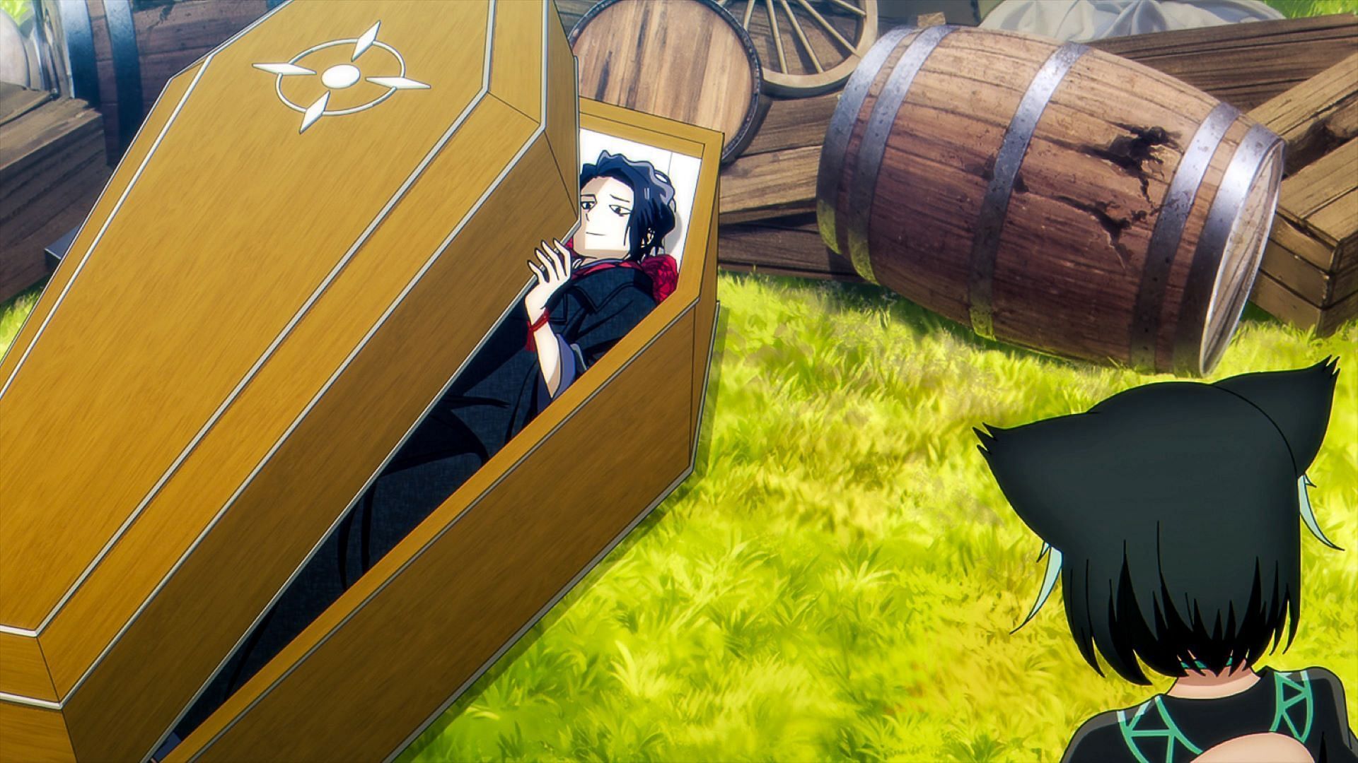 Dazai, as seen in a coffin (Image via AtelierPontdarc)