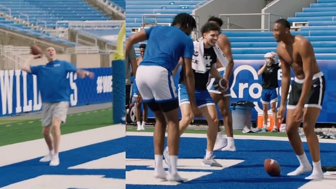 WATCH: Kentucky basketball’s Mark Pope and team spice things up at practice during offseason