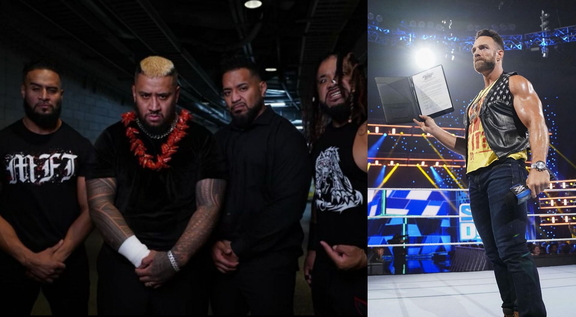 WWE SmackDown में ब्लडलाइन ने दबदबा दिखाया (Photo: Solo Sikoa Instagram &amp; WWE.com)