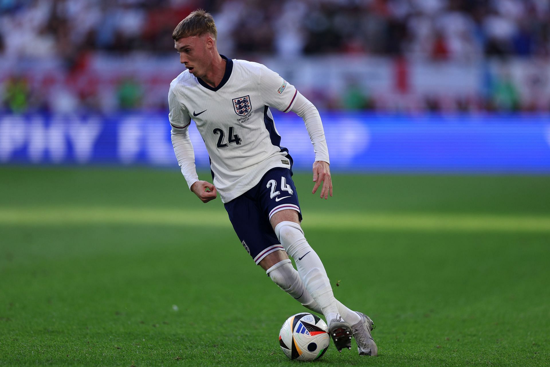 Chelsea attacker Cole Palmer in Euro 2024 action