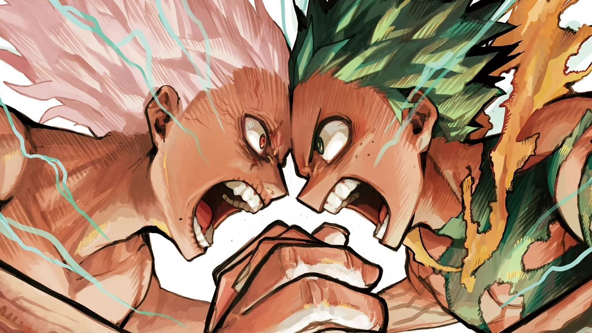 Shigaraki and Deku as seen in My Hero Academia manga (Image via Shueisha)