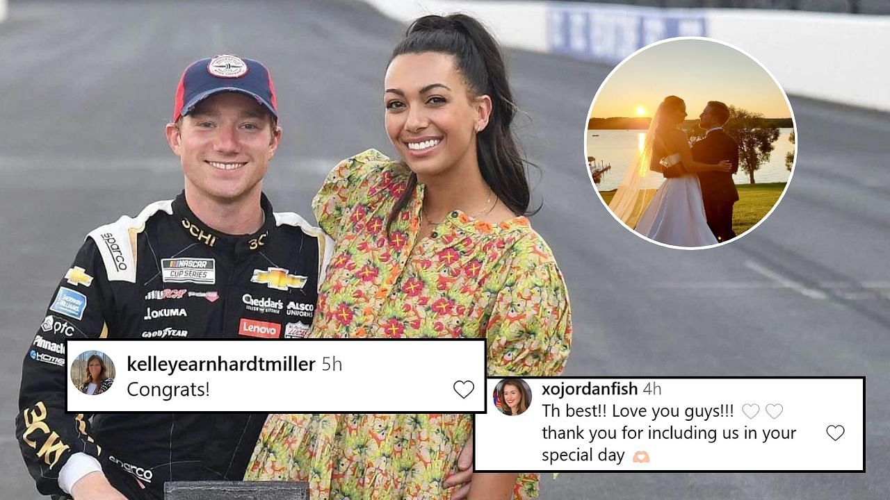 NASCAR community congratulates Tyler Reddick and Alexa Reddick on their wedding (Source: Getty, Tyler Reddick/Instagram)