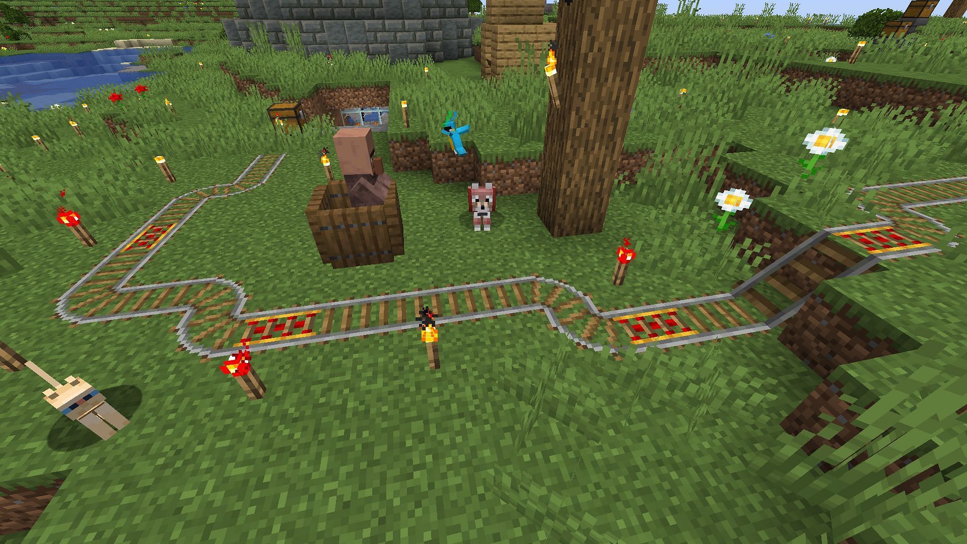 Rails would need several major buffs to be a valid mode of transportation again (Image via Mojang)