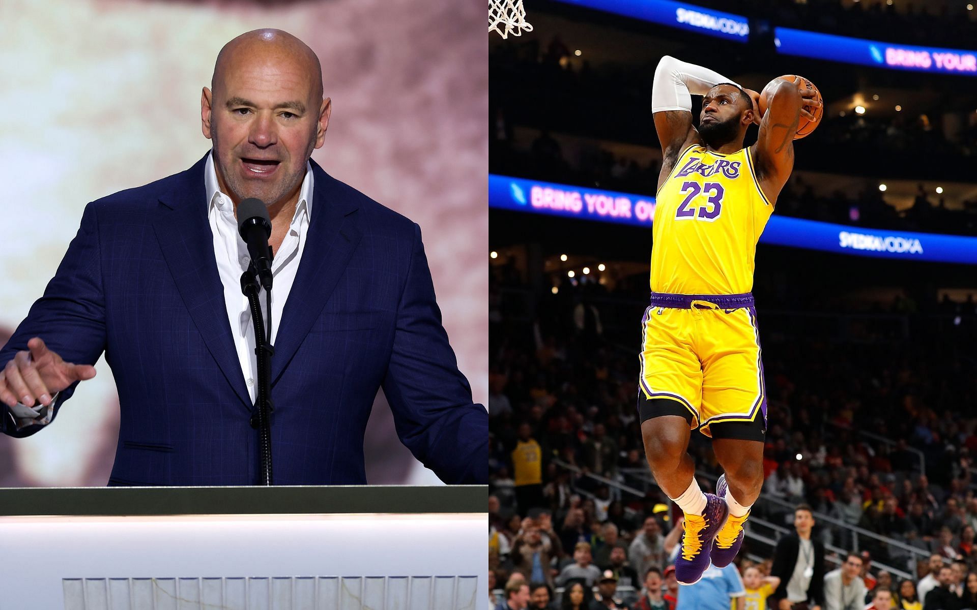 Dana White (left) is credited with turning the UFC into a multi-billion-dollar organization; LeBron James (right) is one of many legendary players who draw fan interest to the sport of basketball [Images courtesy: Getty Images]