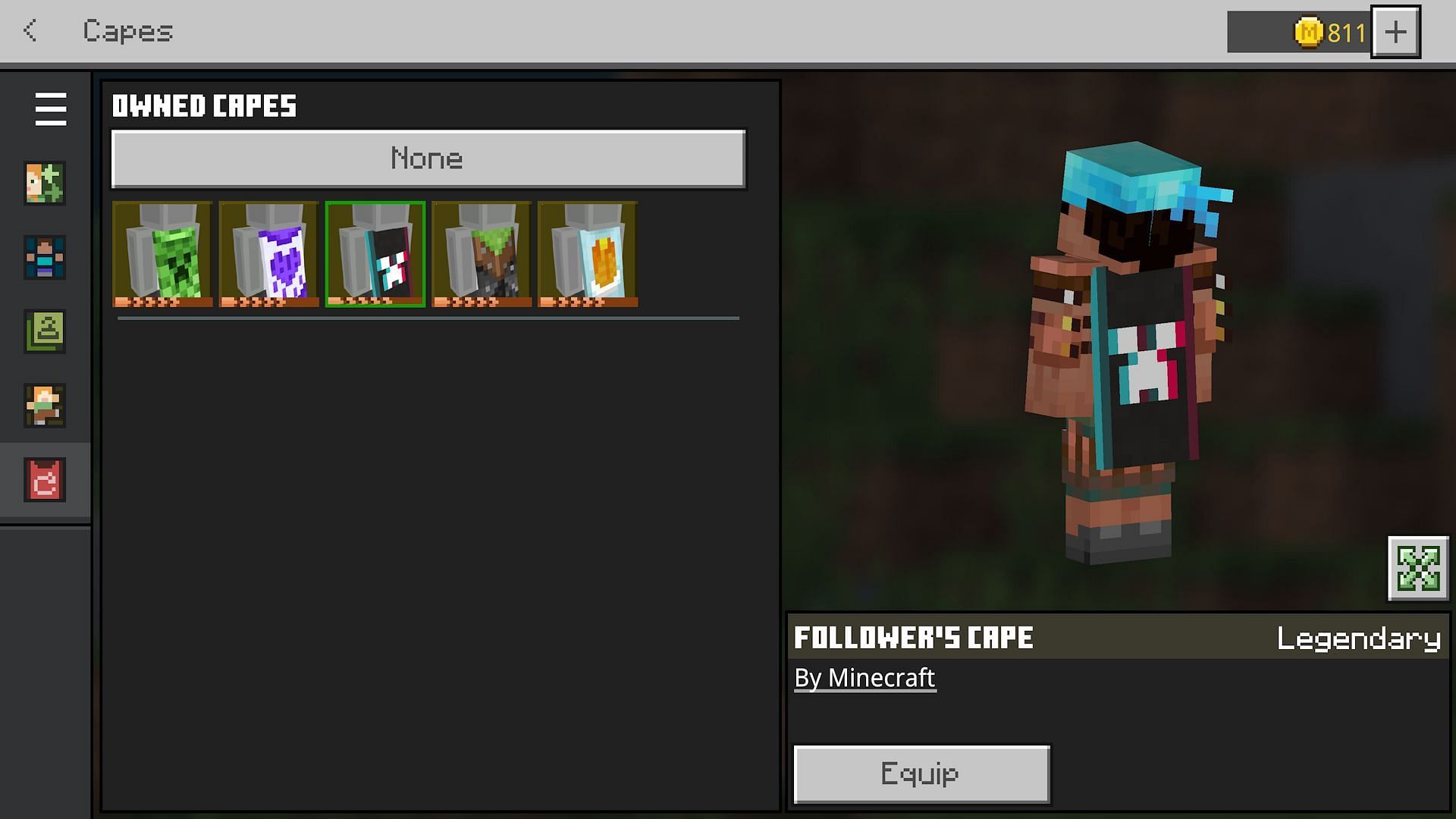 The TikTok cape features a fun faux 3D effect (Image via Mojang)