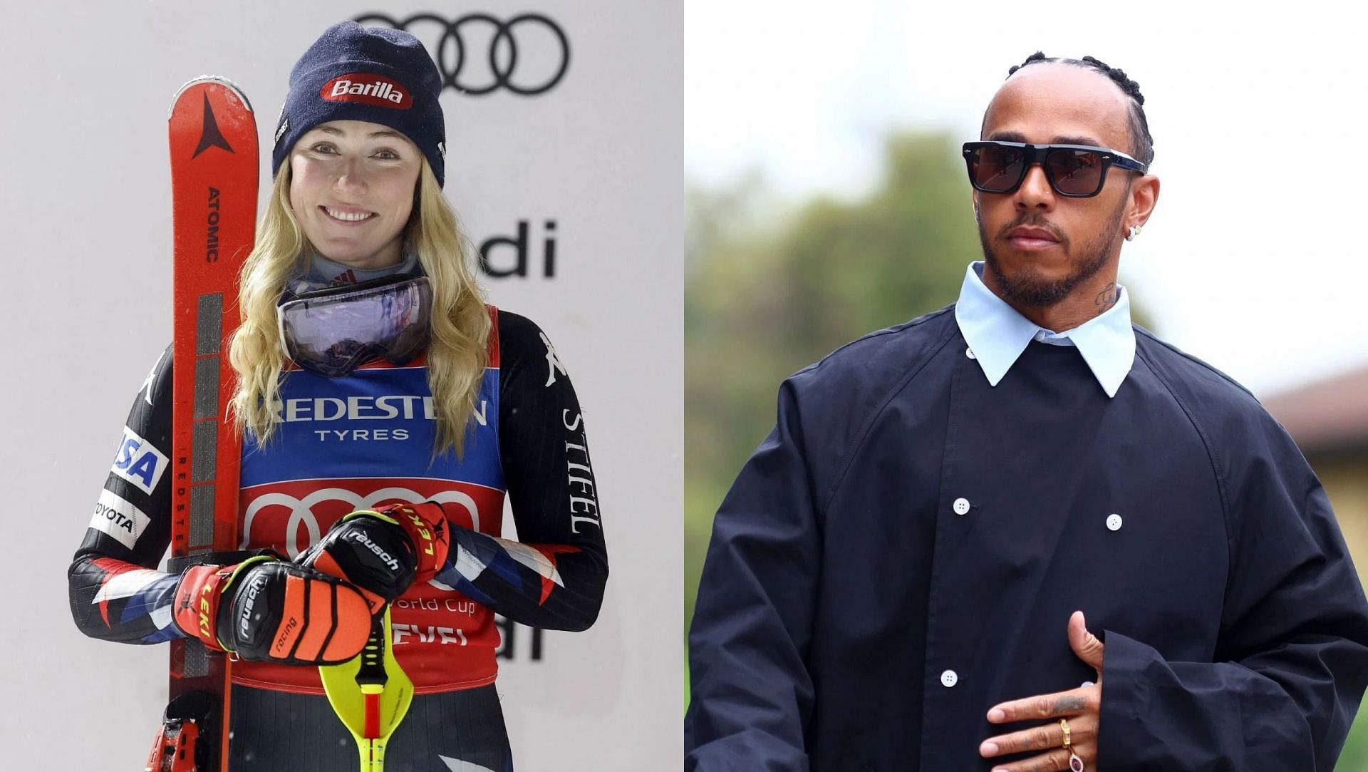 Mikaela Shiffrin and Lewis Hamilton