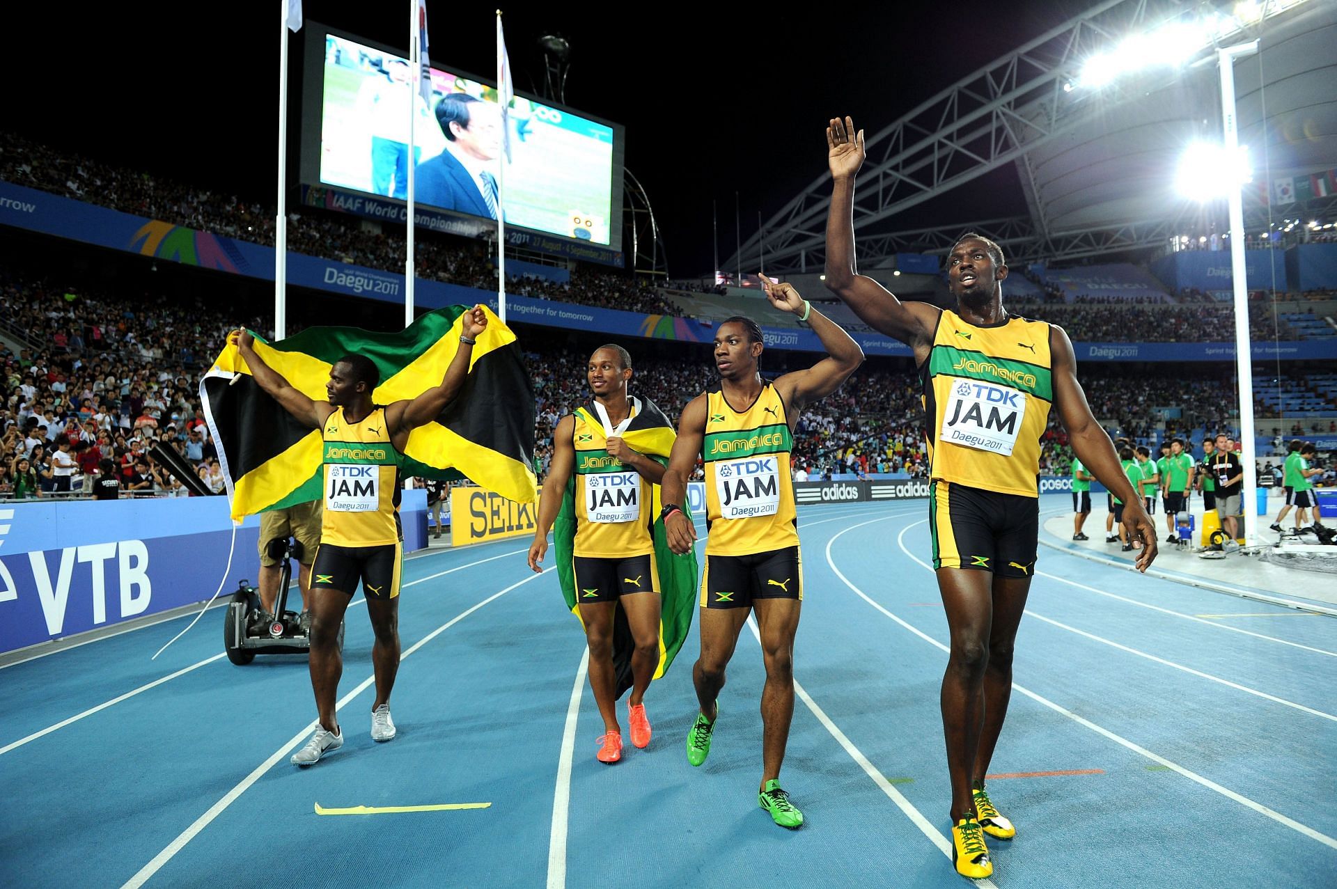 Nesta Carter [Extreme Left], the man who spoiled it all [Image Source: Getty]