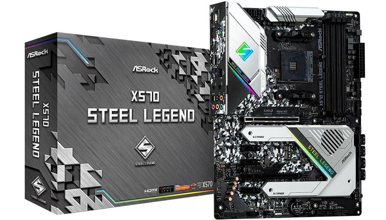 ASRock X570 STEEL LEGEND WIFI motherboard (Image via ASRock)