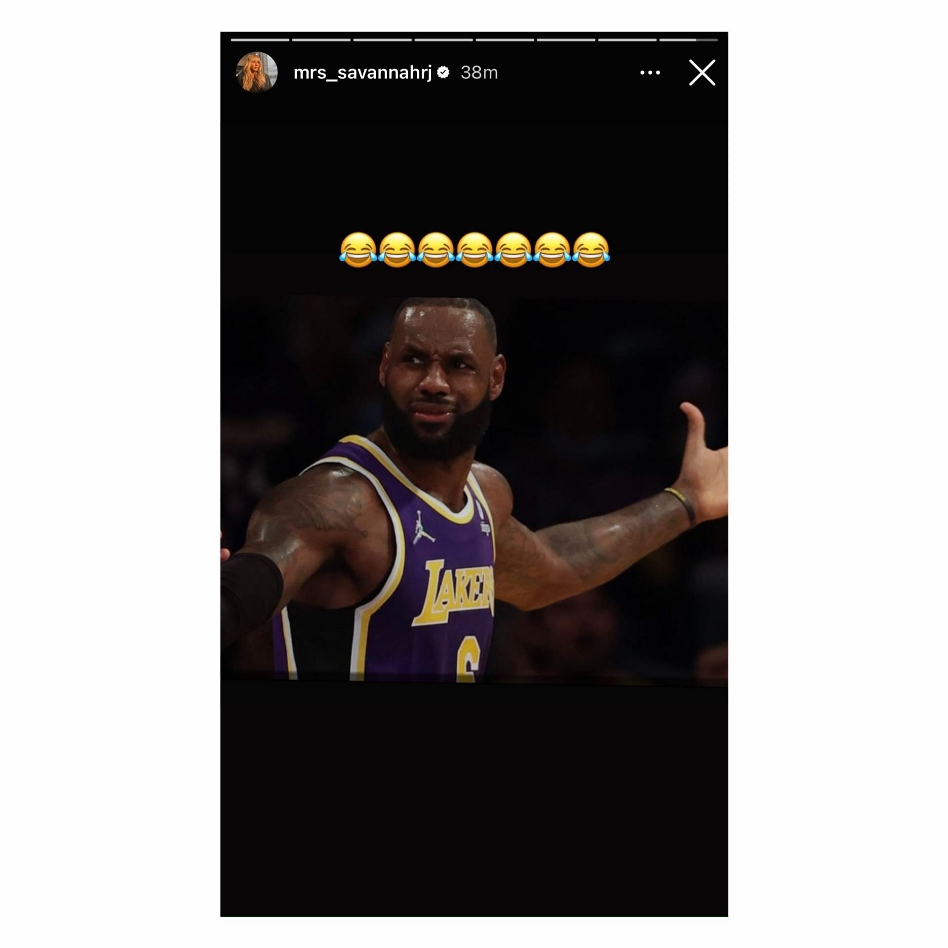 LeBron James&#039; wife shared hilarious image of her husband amid near triple-double performance against Serbia